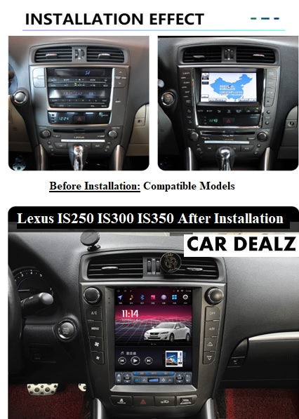 Car Dealz 10.4 Inch Android 13.0 Vertical Tesla Screen For Lexus IS250