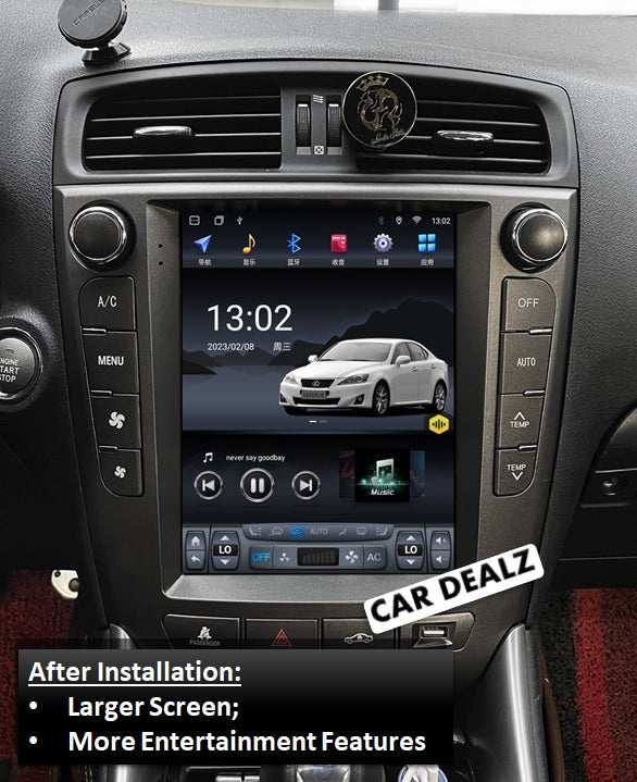 Car Dealz 10.4 Inch Android 13.0 Vertical Tesla Screen For Lexus IS250