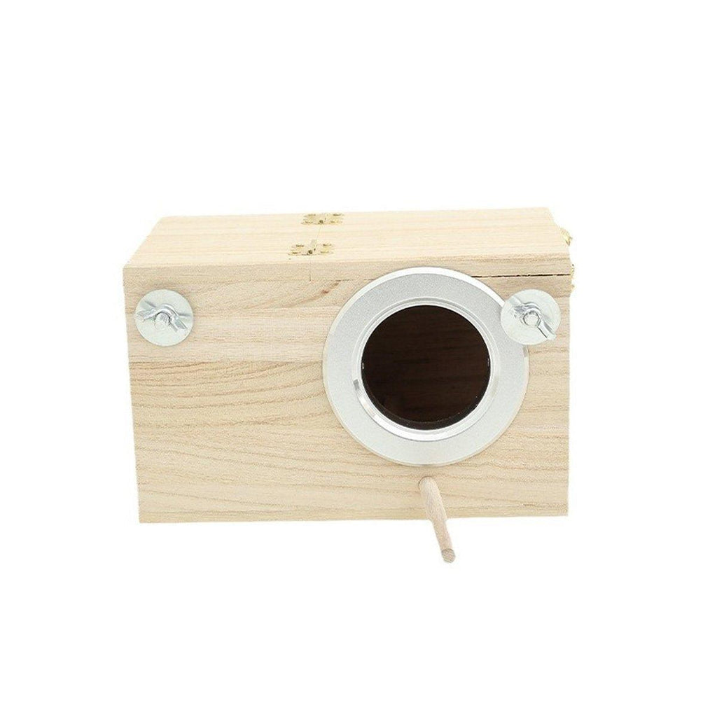 Natural Wooden Breeding Box Durable Parrot Hatching Box Nesting Box fo